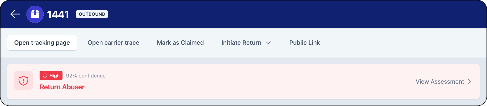 High risk level banner