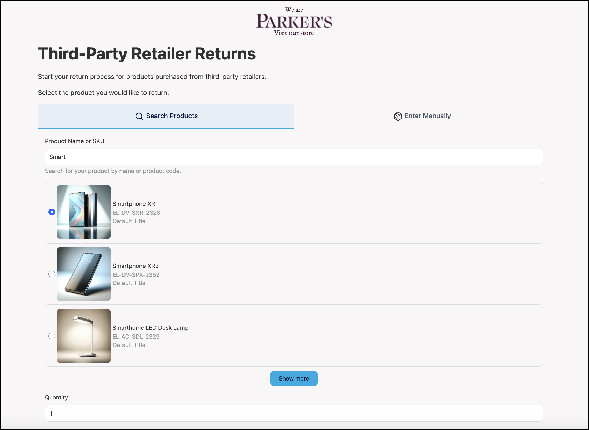 Product catalogue search