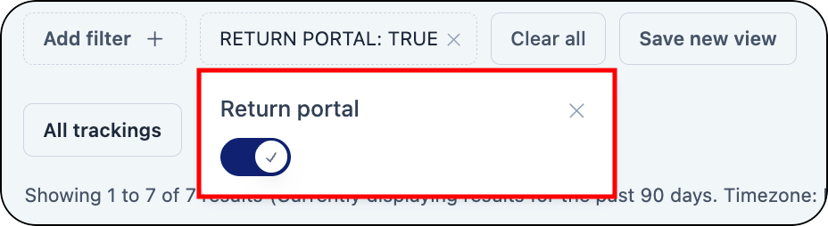 Return portal filter