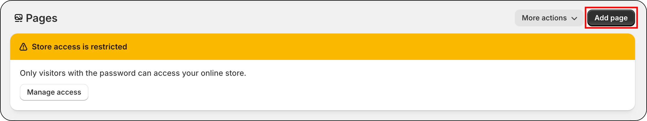 Add page button highlighted
